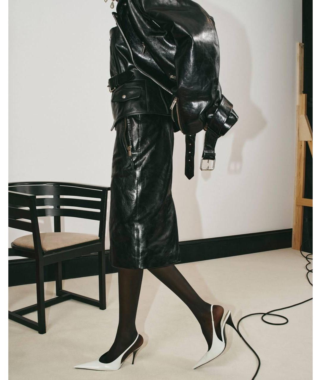 SAINT LAURENT Белые туфли из лакированной кожи, фото 4