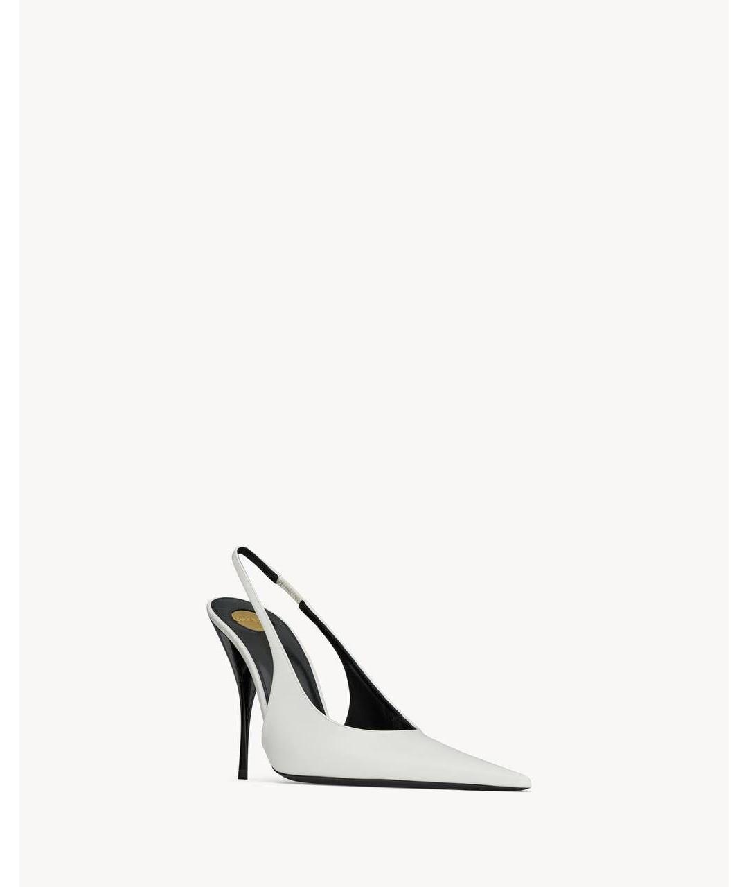SAINT LAURENT Белые туфли из лакированной кожи, фото 2