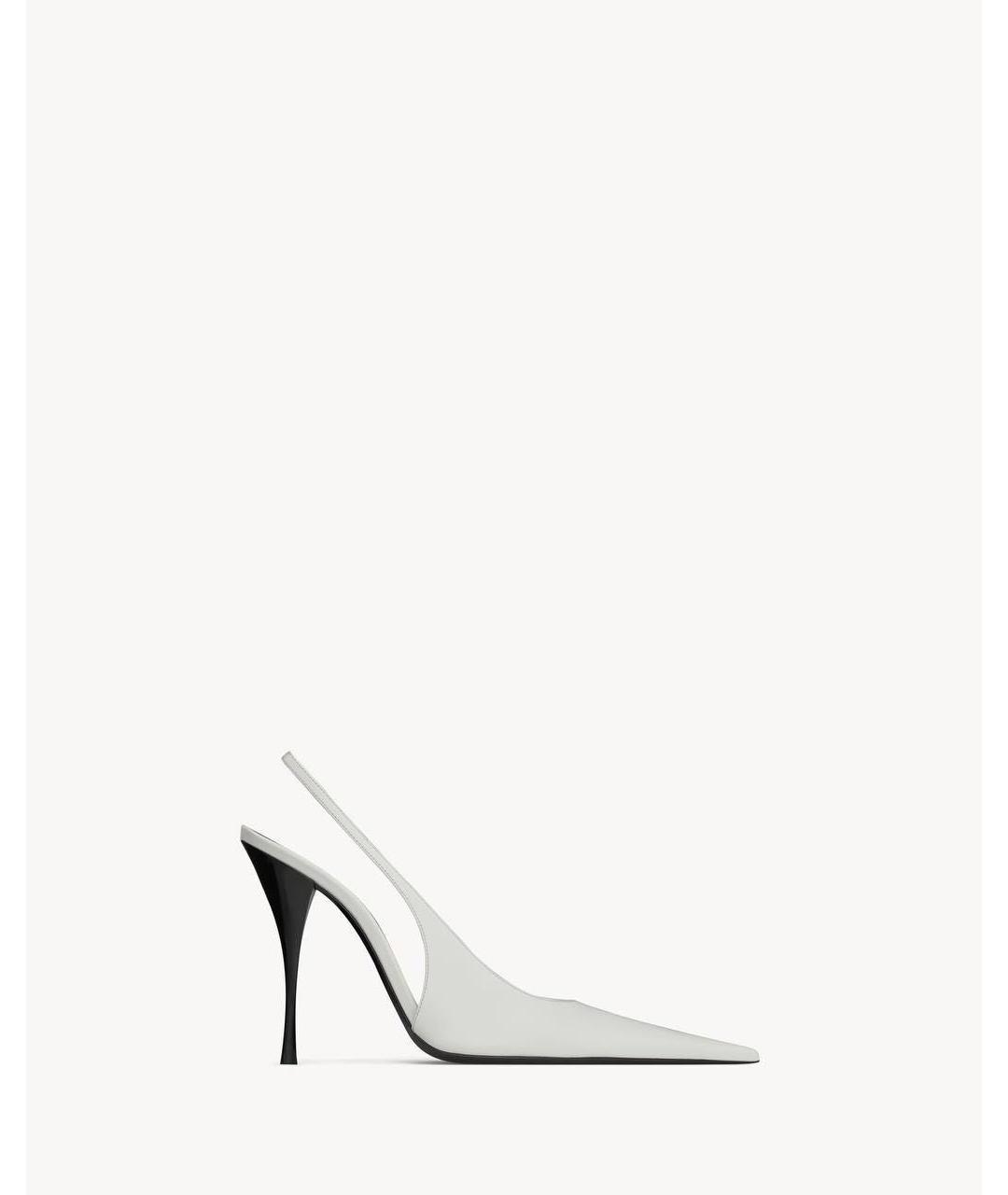 SAINT LAURENT Белые туфли из лакированной кожи, фото 8