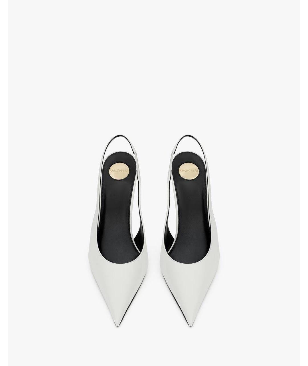 SAINT LAURENT Белые туфли из лакированной кожи, фото 3