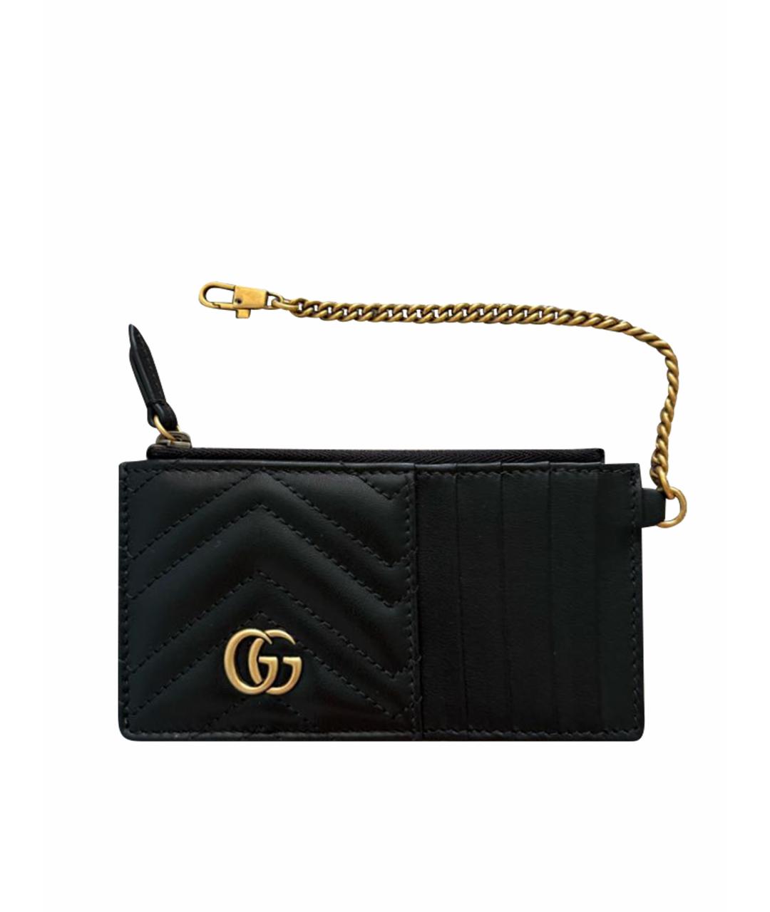 GUCCI Черный кожаный кардхолдер, фото 1