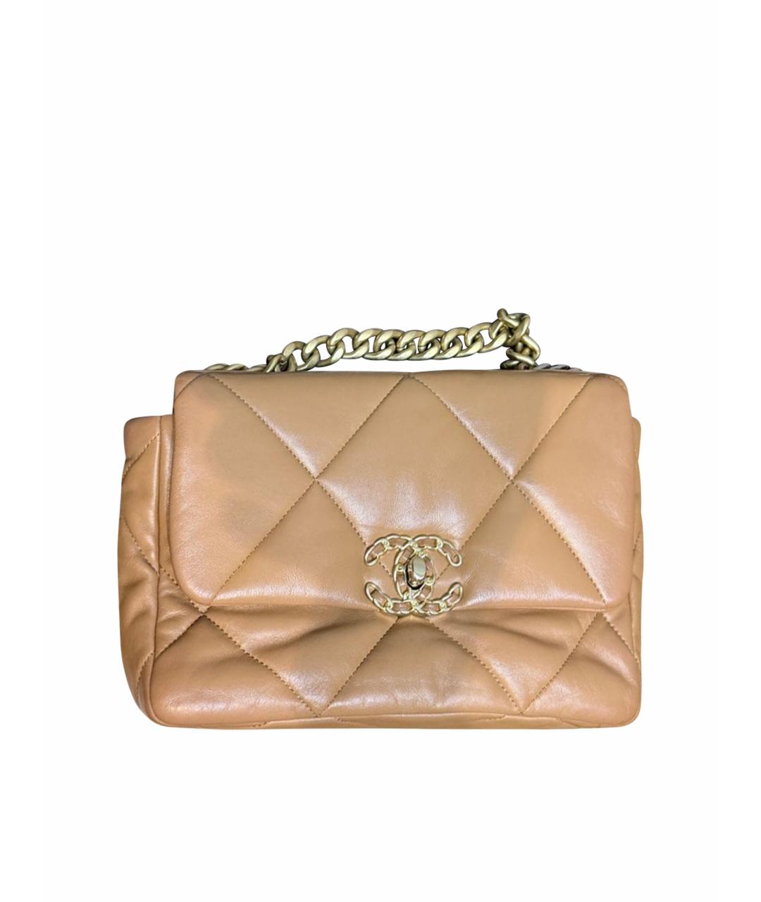 CHANEL Коричневая кожаная сумка через плечо, фото 1