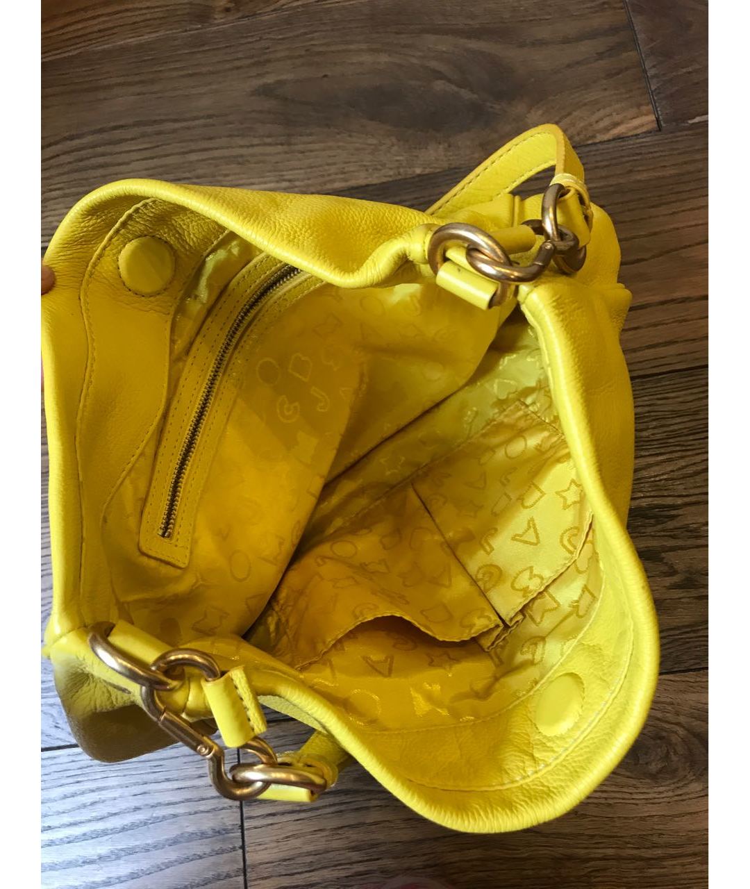 MARC BY MARC JACOBS Желтая кожаная сумка тоут, фото 4