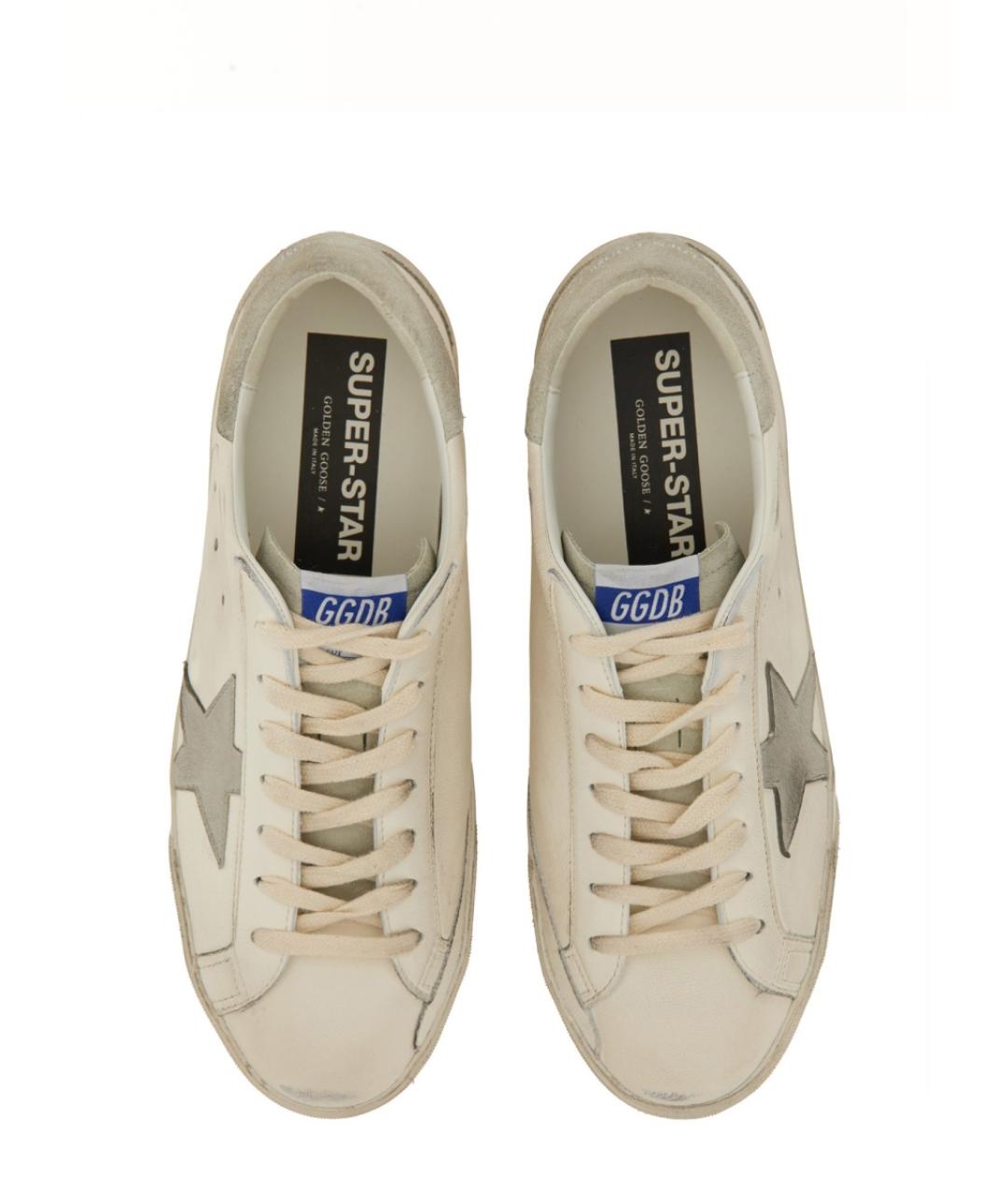 GOLDEN GOOSE Белые кожаные низкие кроссовки / кеды, фото 3