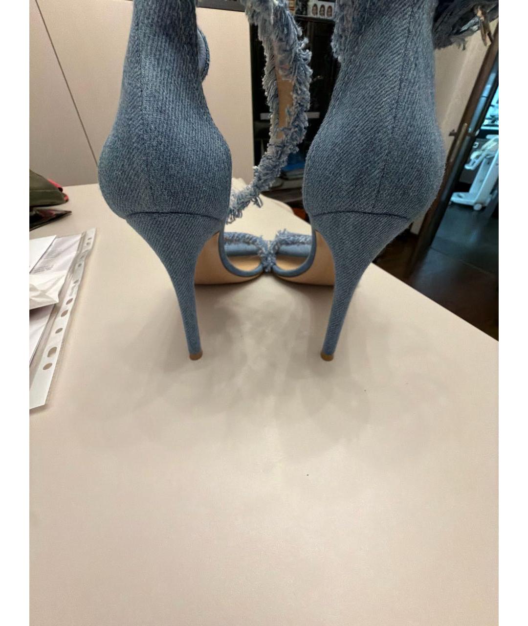 GIANVITO ROSSI Голубые босоножки, фото 4