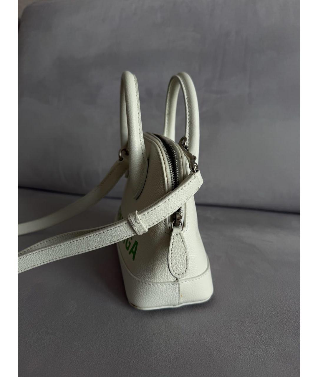 BALENCIAGA Белая кожаная сумка с короткими ручками, фото 2