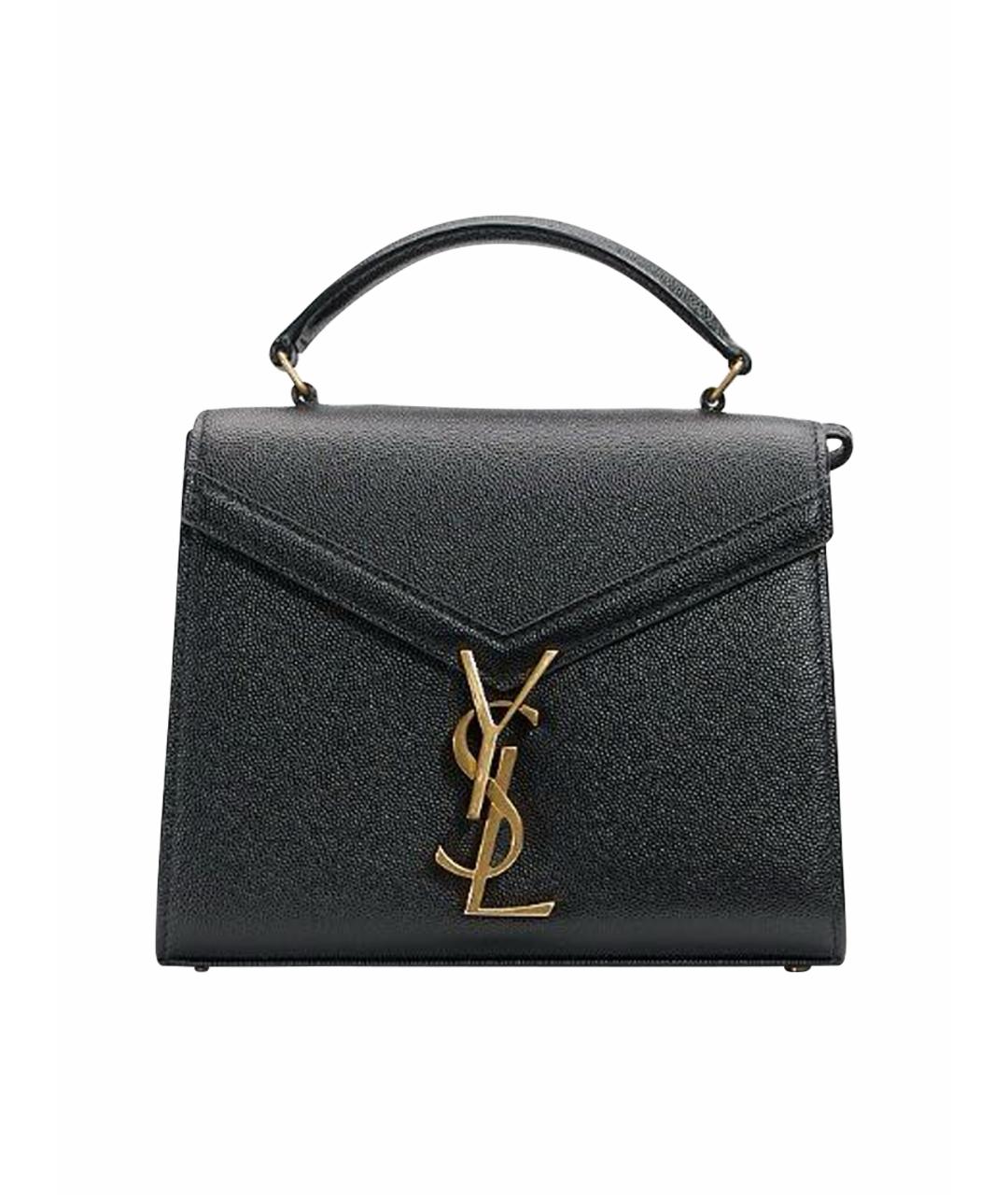 SAINT LAURENT Черная кожаная сумка с короткими ручками, фото 1