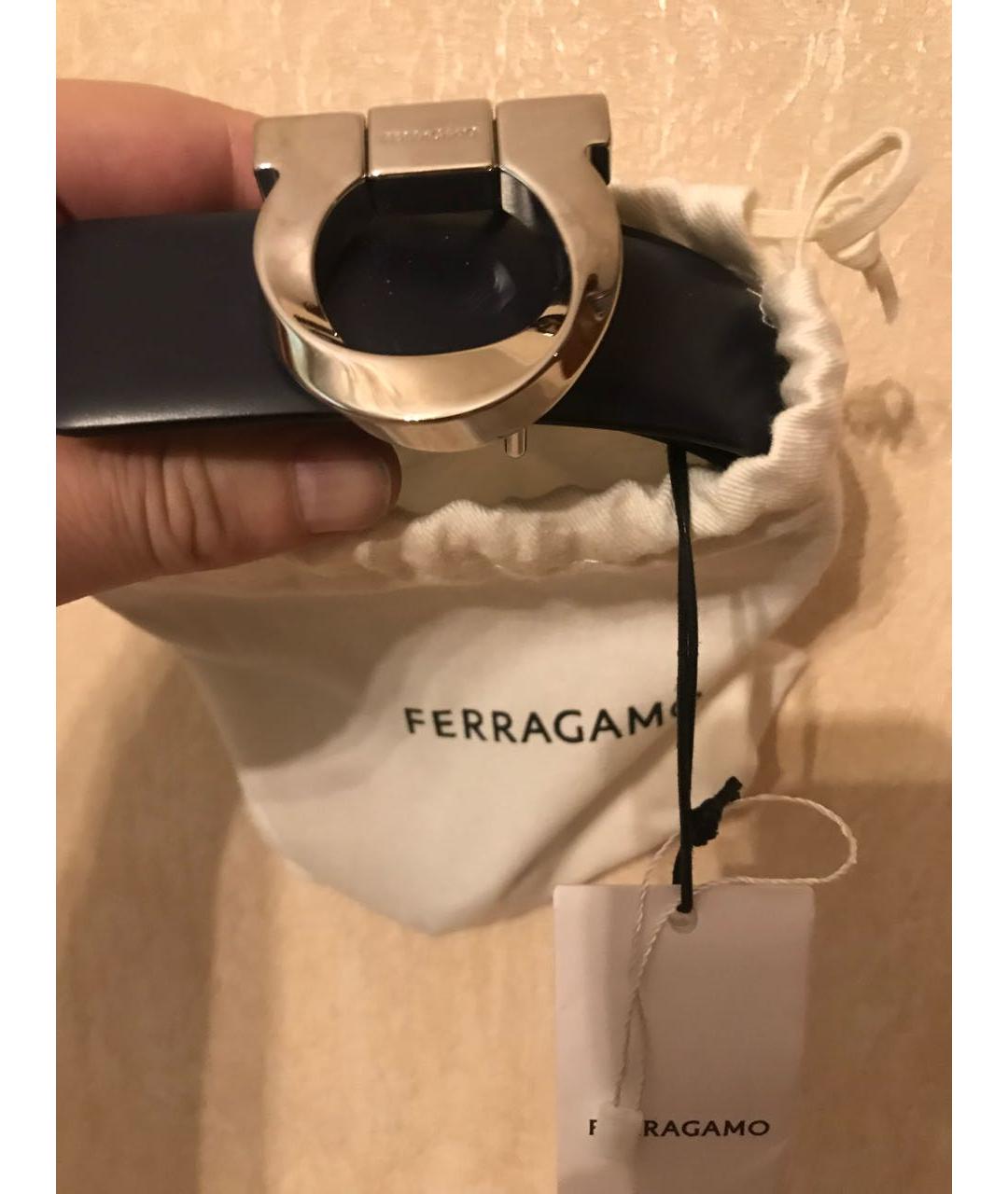 FERRAGAMO Черный кожаный ремень, фото 2