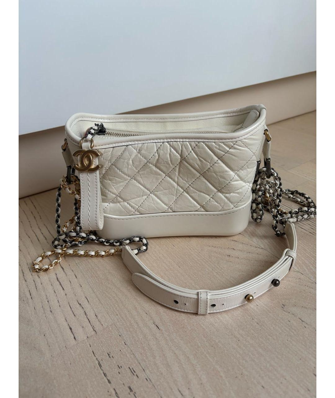 CHANEL Бежевая кожаная сумка через плечо, фото 9