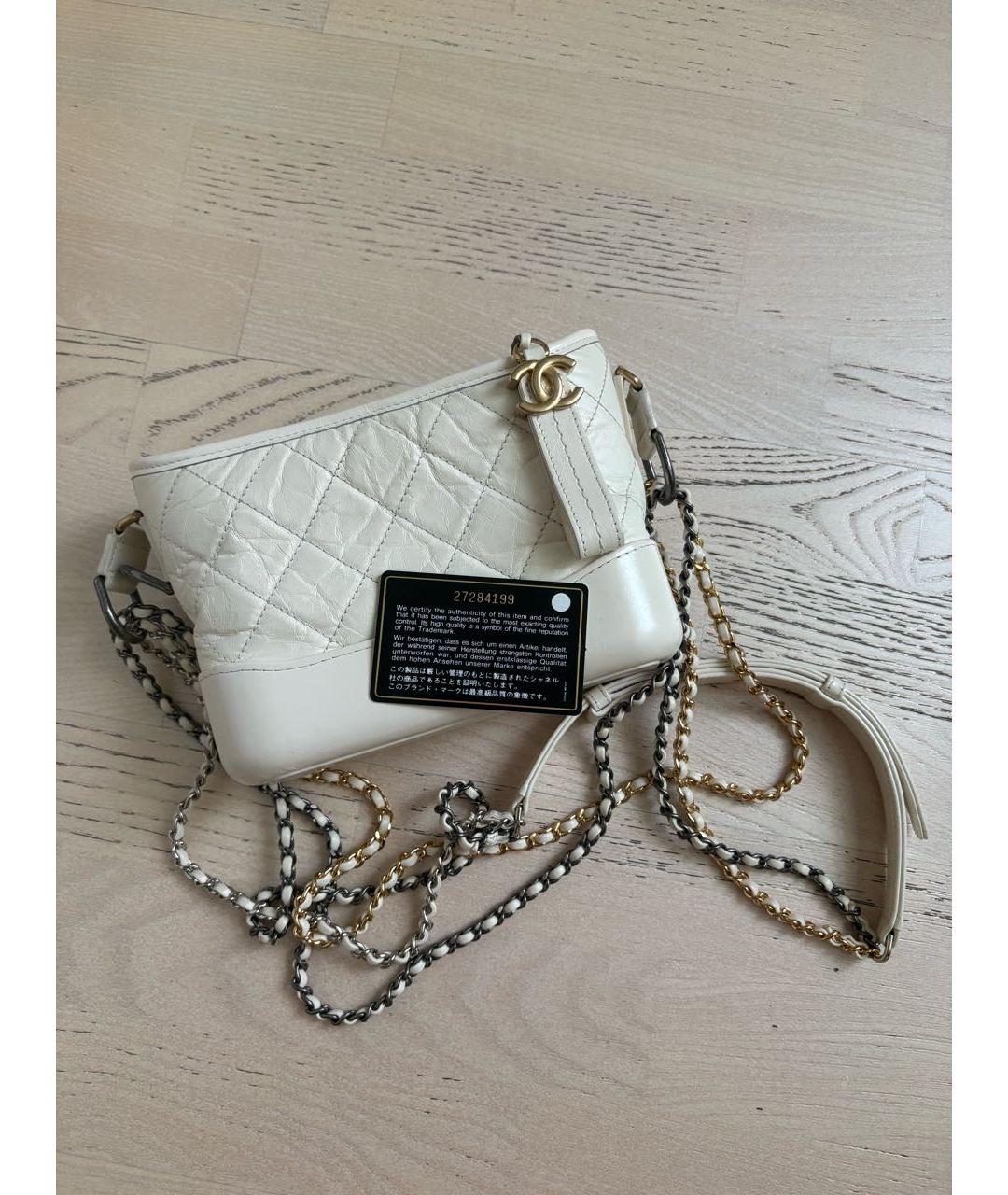 CHANEL Бежевая кожаная сумка через плечо, фото 5