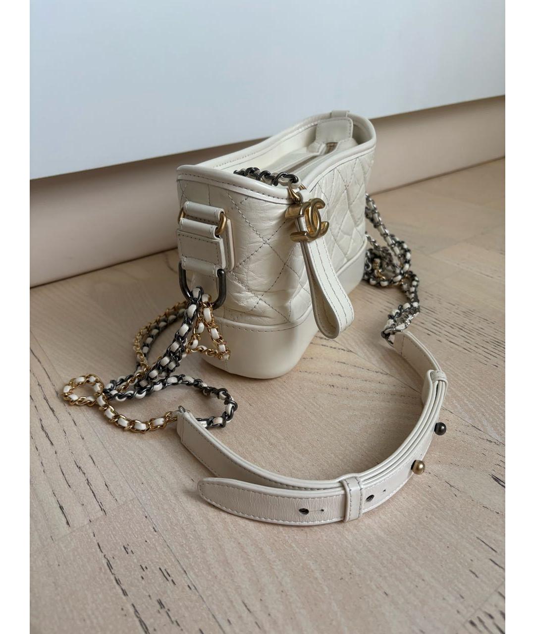 CHANEL Бежевая кожаная сумка через плечо, фото 2