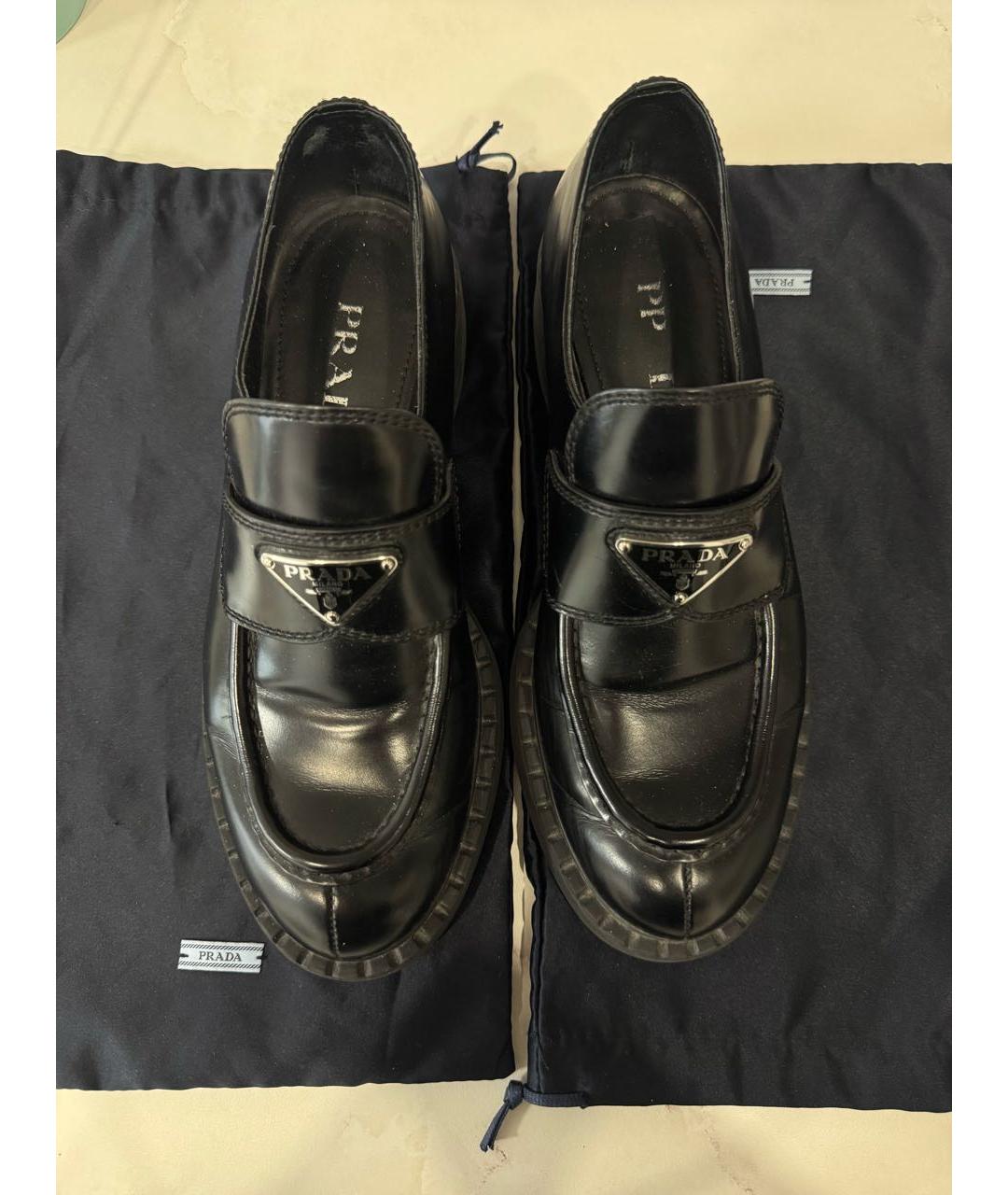 PRADA Черные кожаные лоферы, фото 3