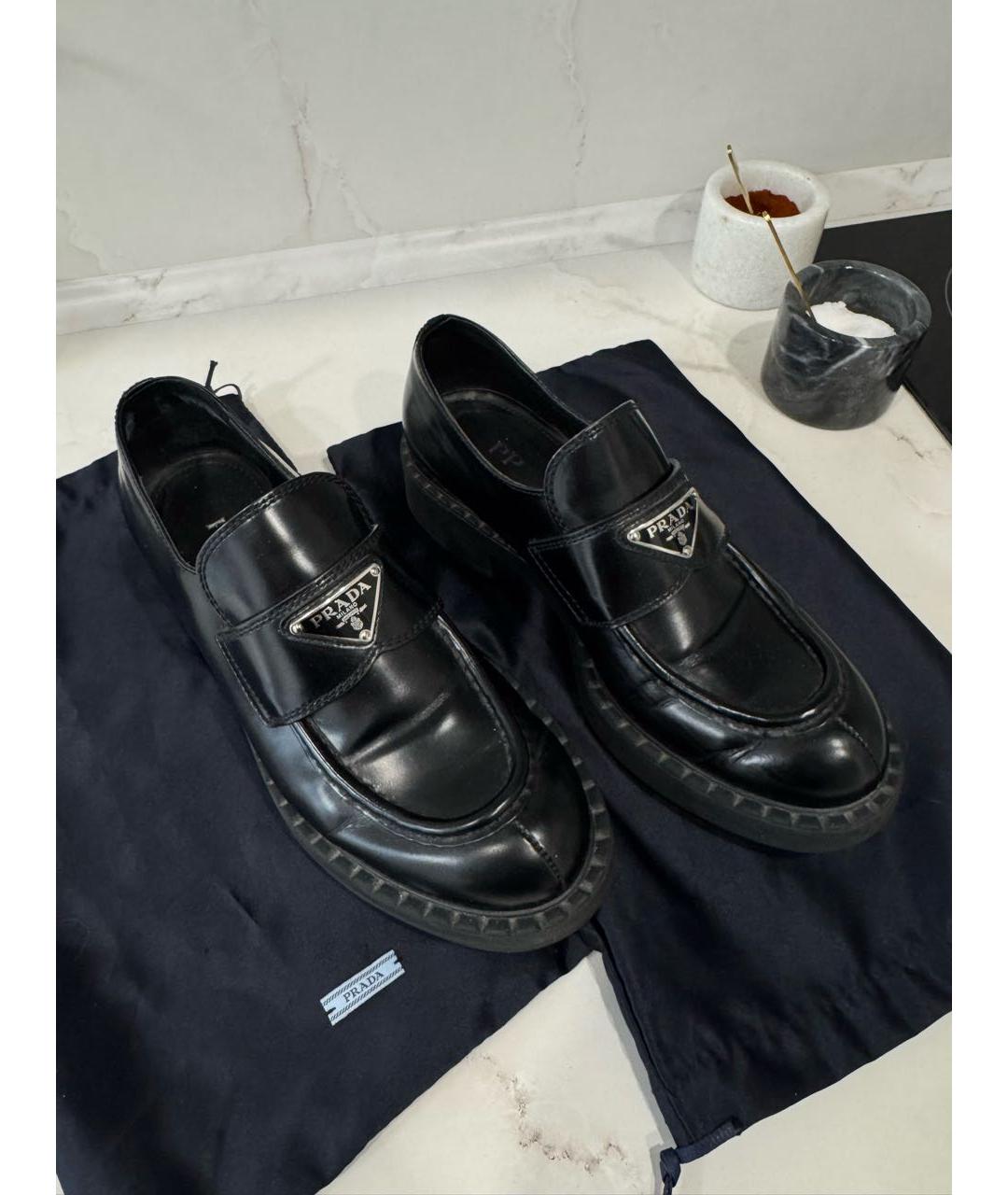 PRADA Черные кожаные лоферы, фото 4