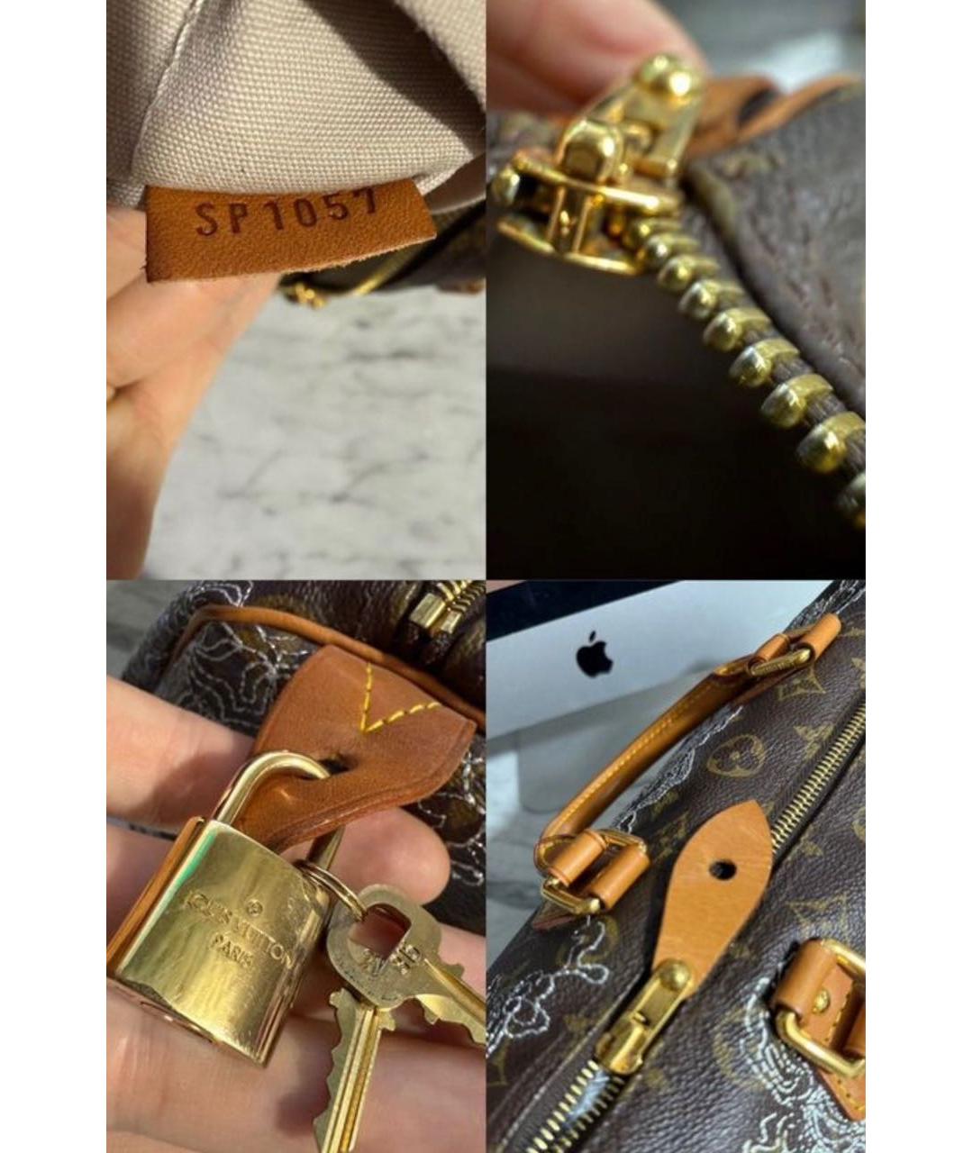 LOUIS VUITTON Коричневая кожаная сумка через плечо, фото 2