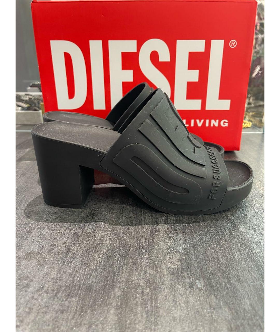 DIESEL Черные сабо, фото 8