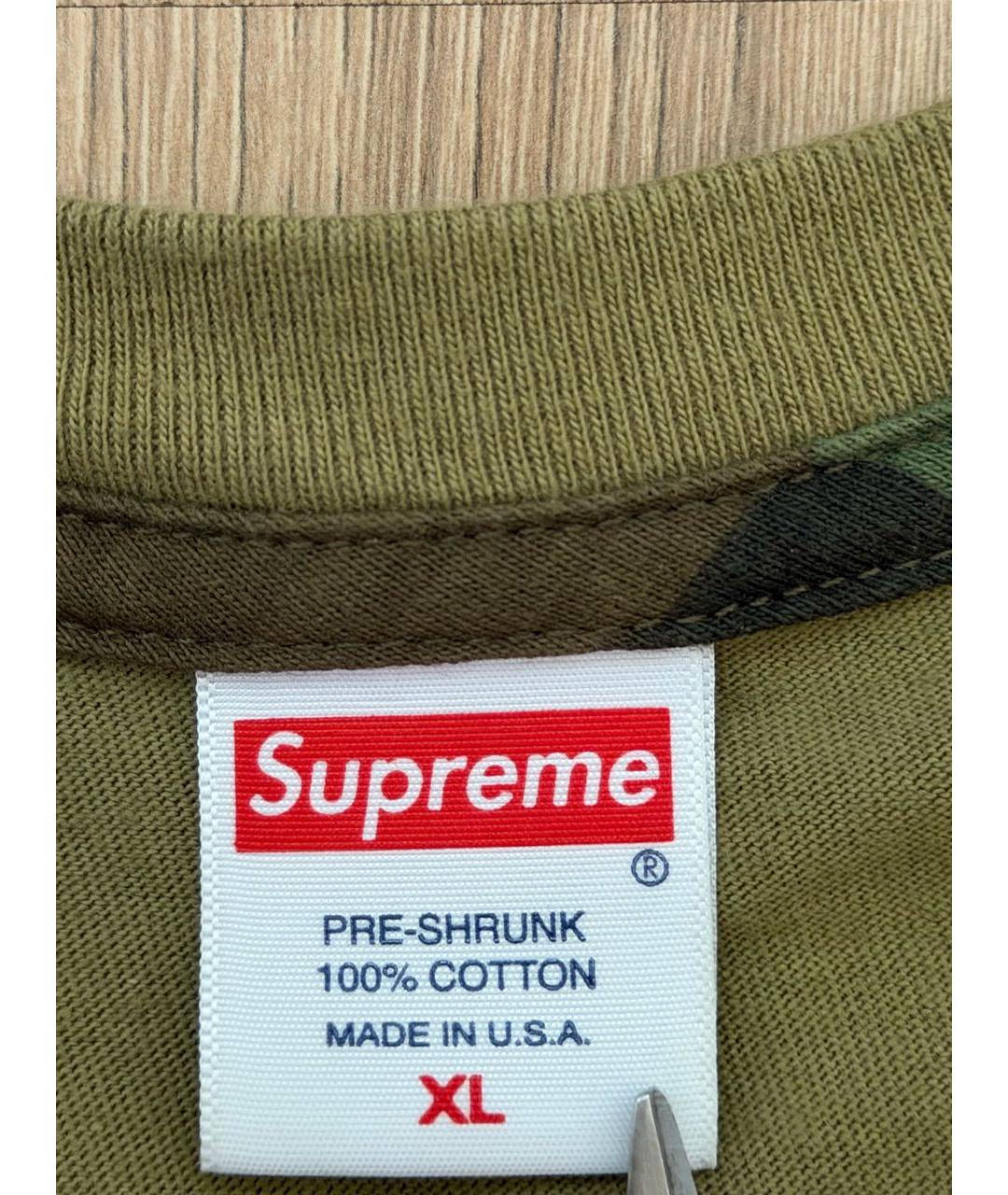 SUPREME Зеленая хлопковая футболка, фото 4