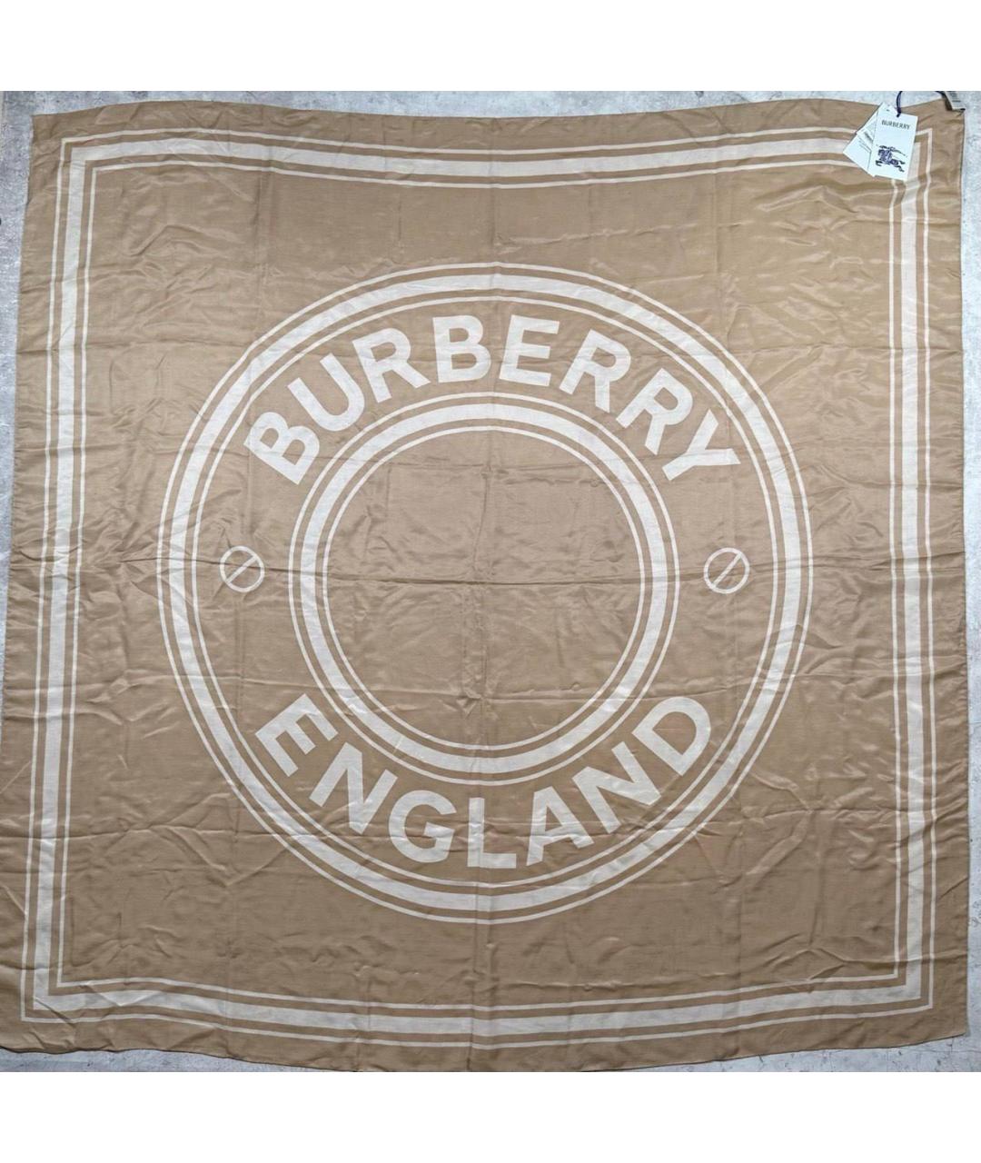 BURBERRY Бежевый хлопковый платок, фото 5