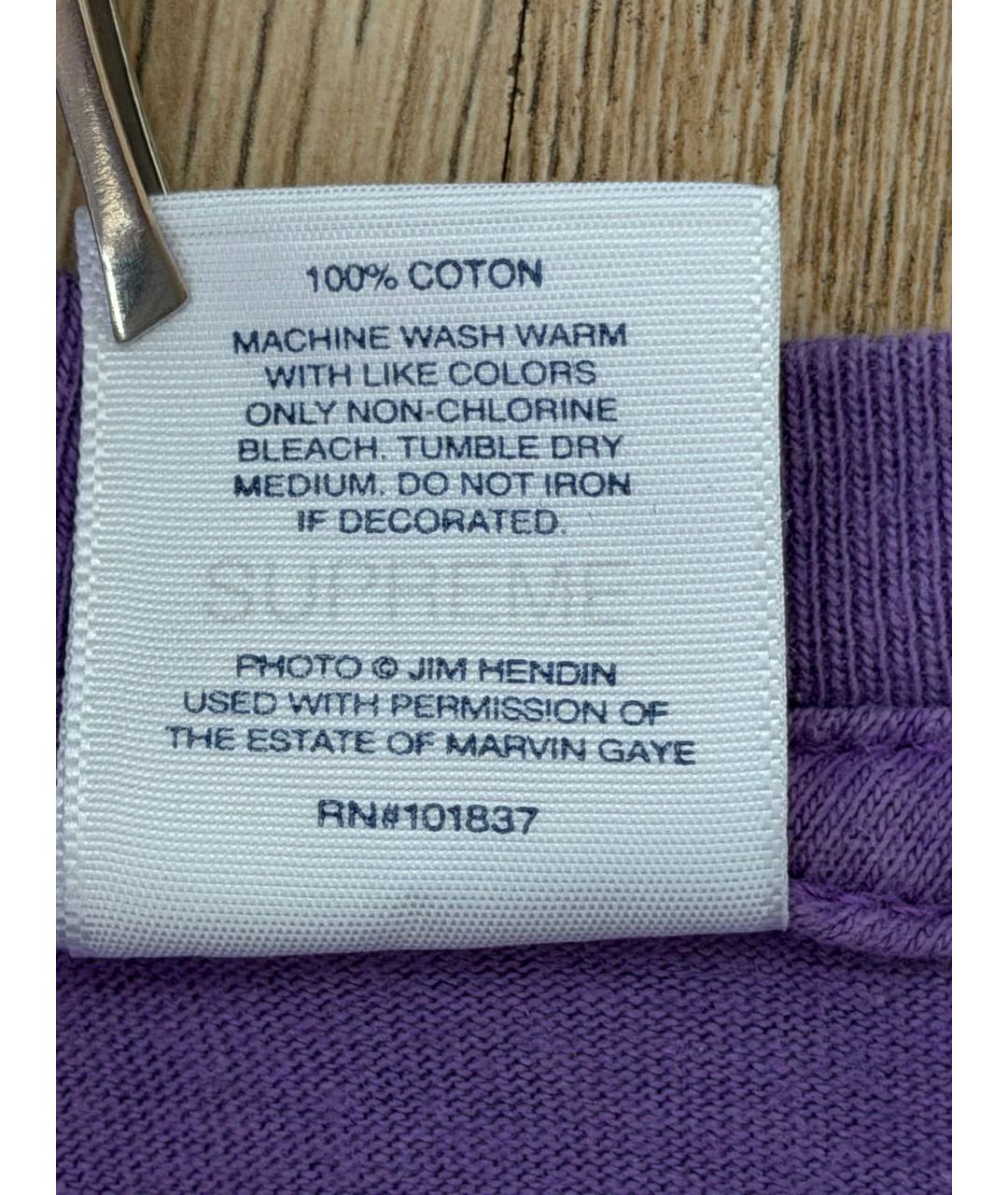 SUPREME Фиолетовая хлопковая футболка, фото 6