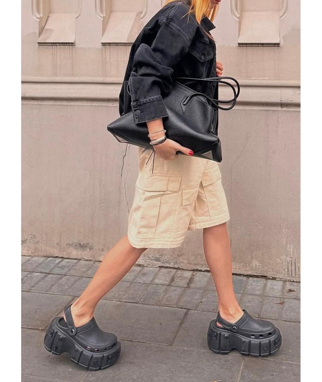 BALENCIAGA Черные резиновые сабо, фото 8