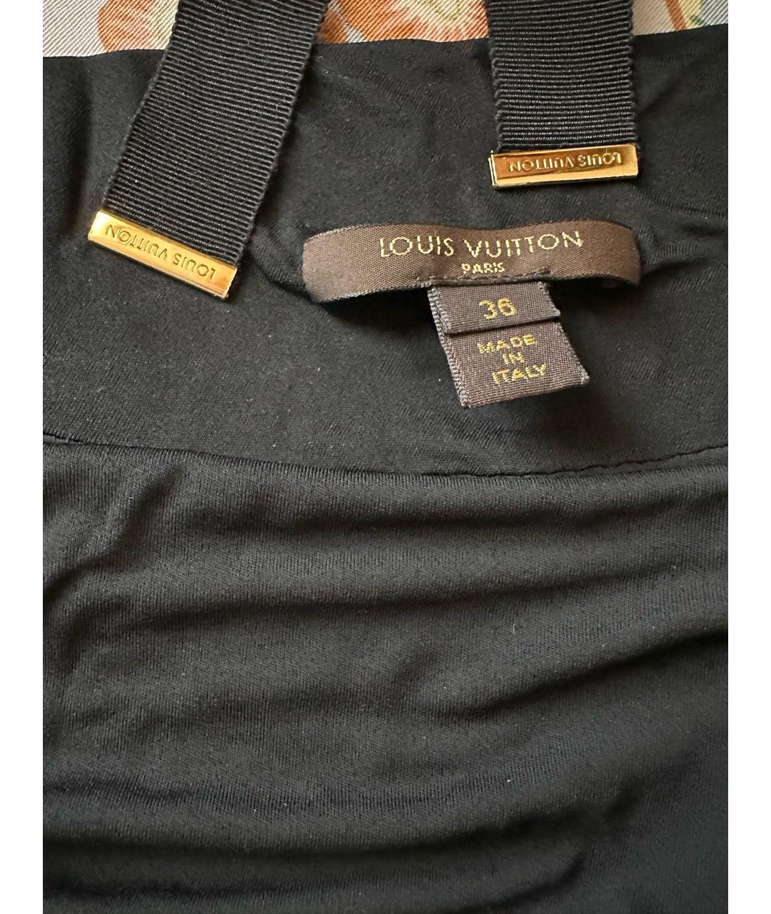 LOUIS VUITTON Черное вискозное коктейльное платье, фото 3
