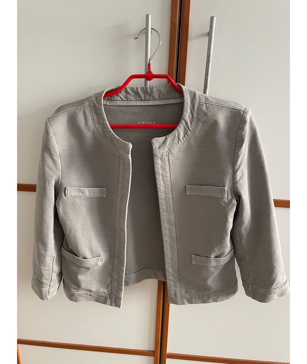 CIRCOLO 1901 Серый хлопко-эластановый жакет/пиджак, фото 7