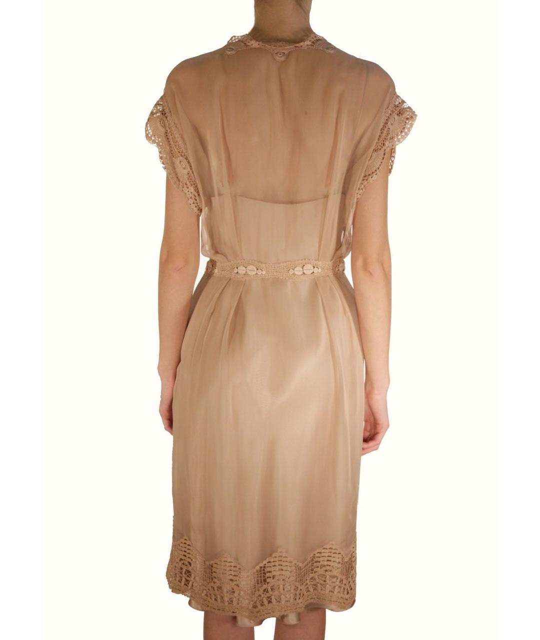 ALBERTA FERRETTI Бежевое шелковое вечернее платье, фото 4