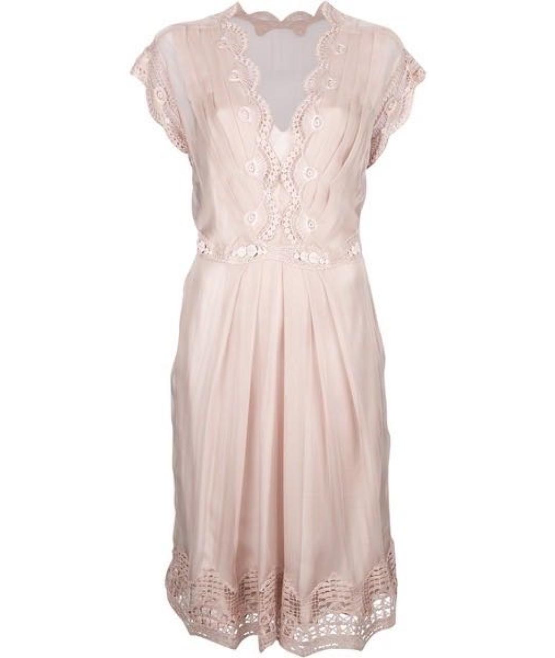 ALBERTA FERRETTI Бежевое шелковое вечернее платье, фото 9