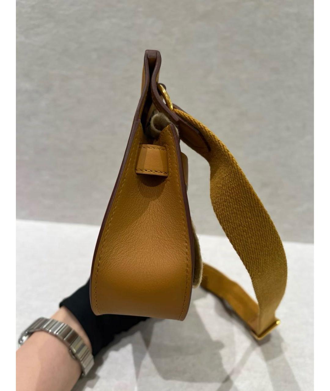 HERMES Коричневая кожаная сумка через плечо, фото 6