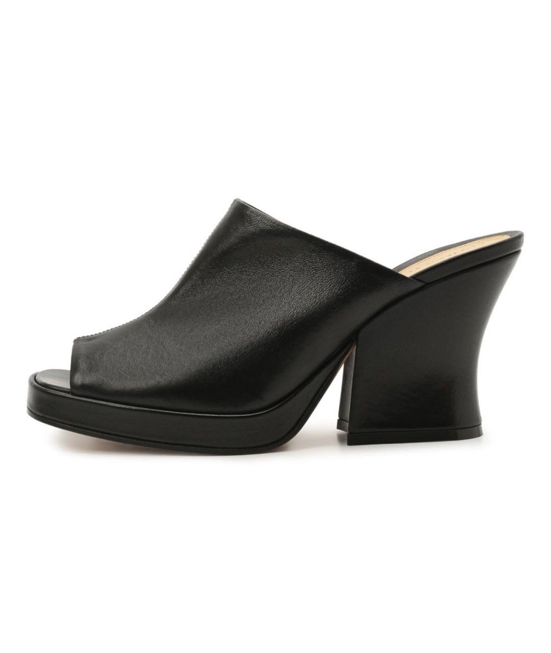BOTTEGA VENETA Черные кожаные мюли, фото 8