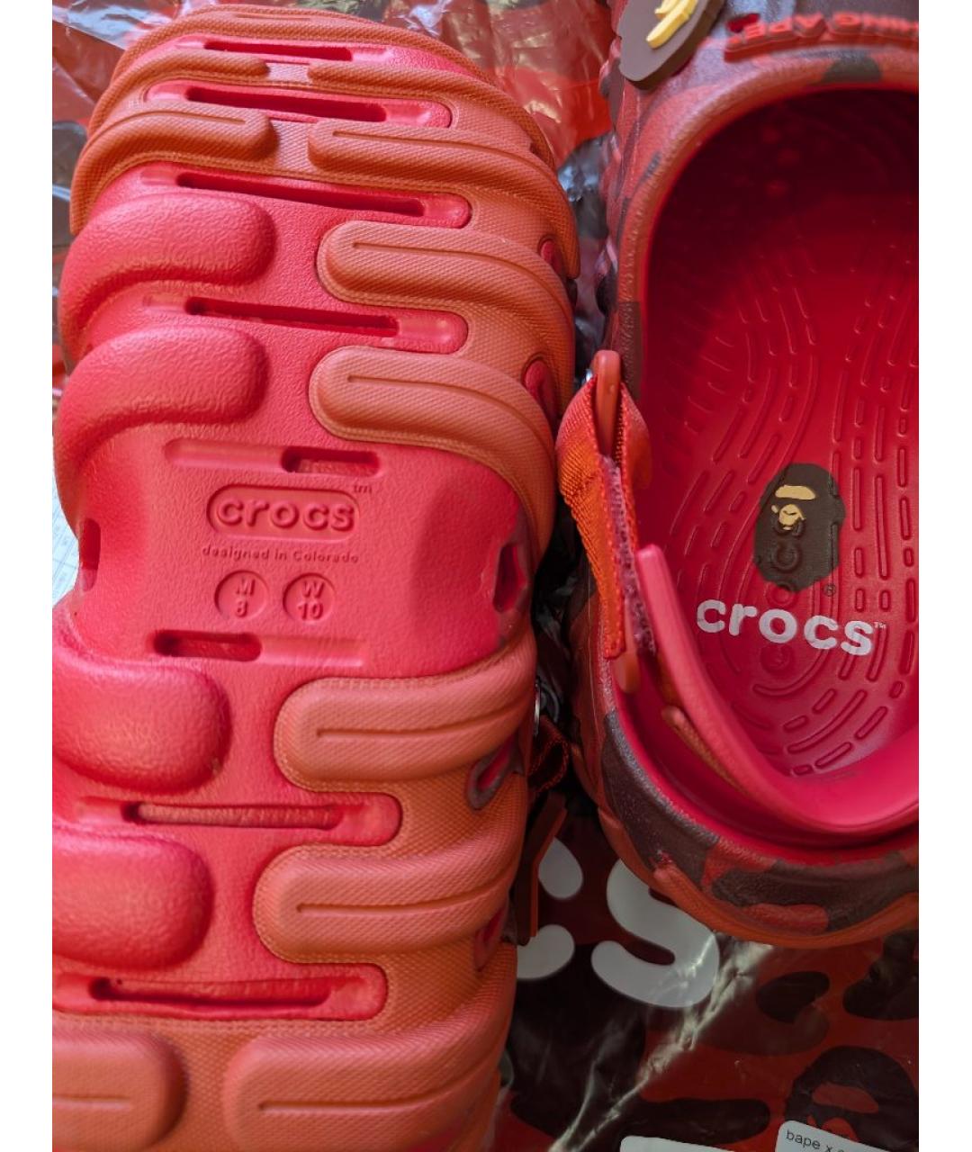 CROCS Красные резиновые сандалии, фото 7