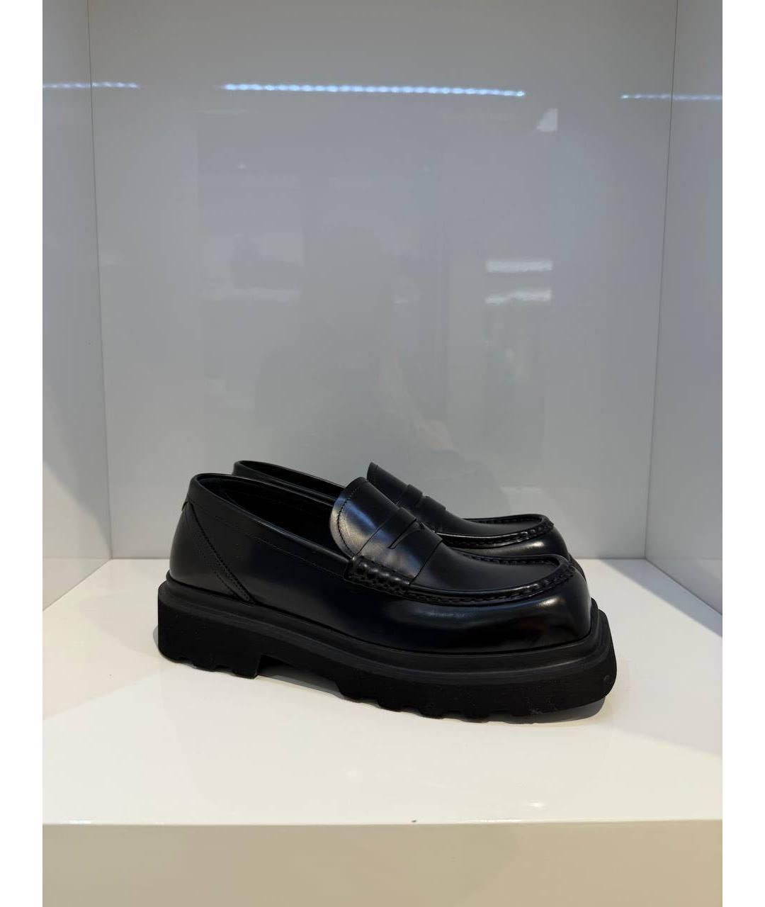 DOLCE&GABBANA Черные кожаные лоферы, фото 4