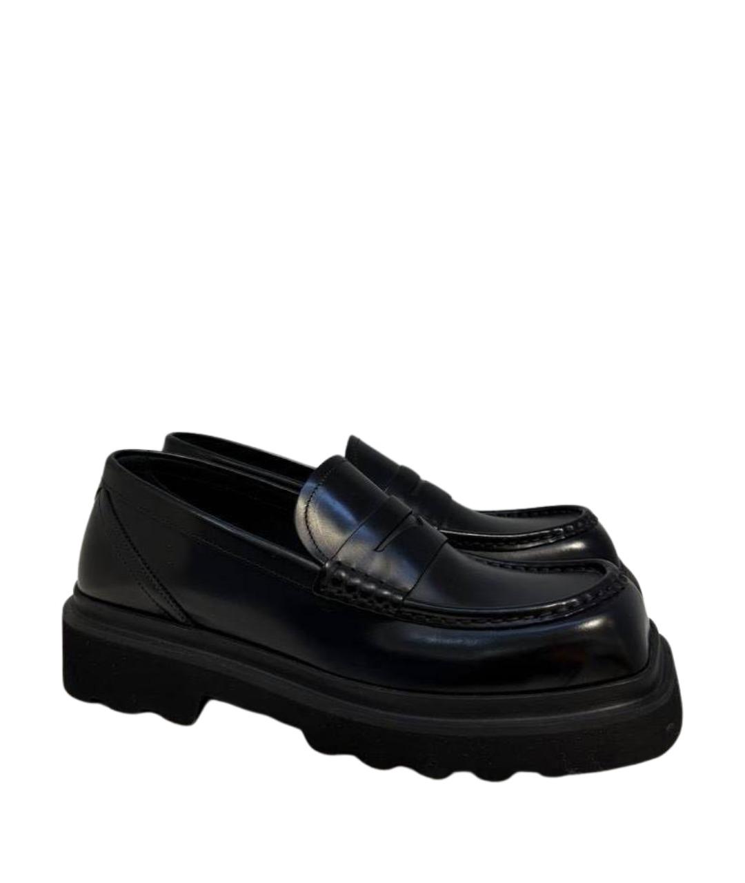 DOLCE&GABBANA Черные кожаные лоферы, фото 1