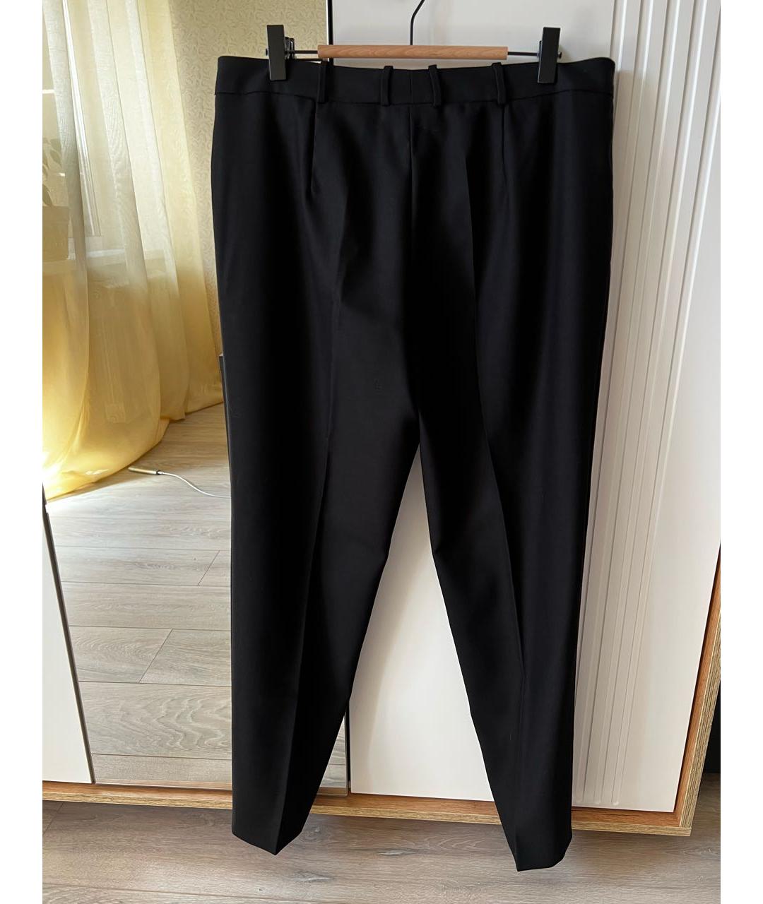 HUGO BOSS Черные шерстяные прямые брюки, фото 2