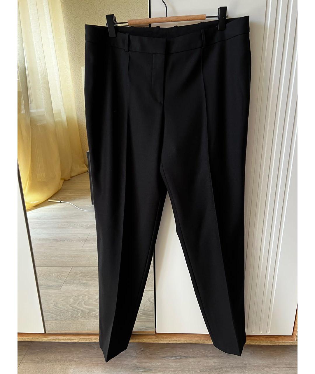 HUGO BOSS Черные шерстяные прямые брюки, фото 8