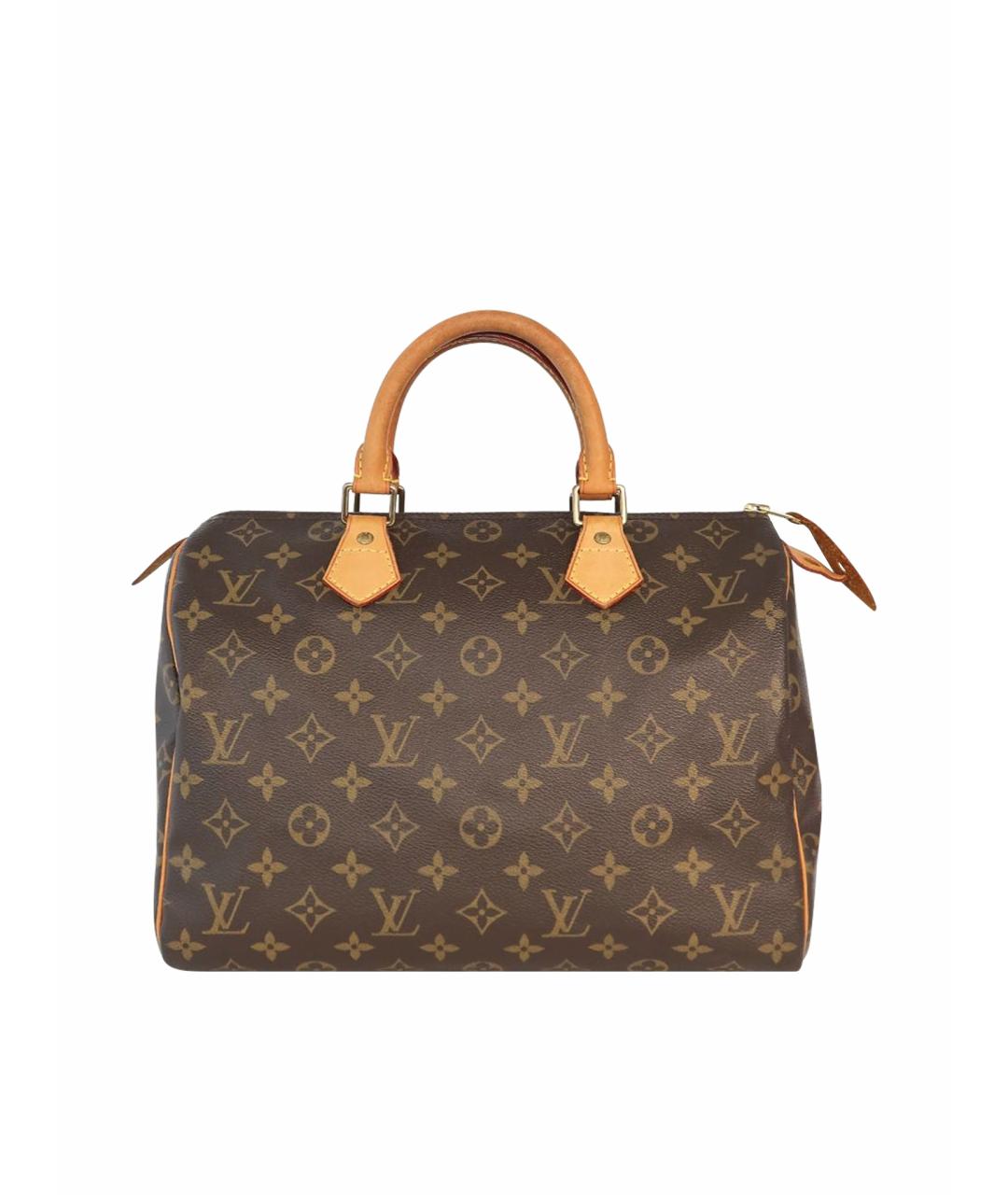 LOUIS VUITTON Коричневая кожаная сумка с короткими ручками, фото 1