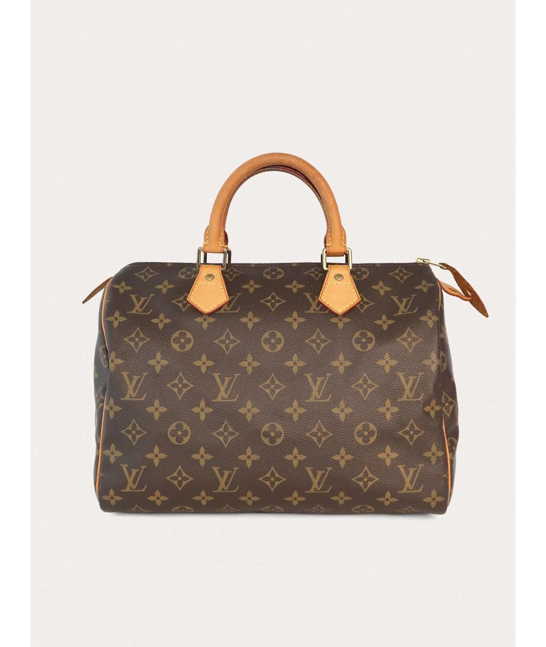 LOUIS VUITTON Коричневая кожаная сумка с короткими ручками, фото 9