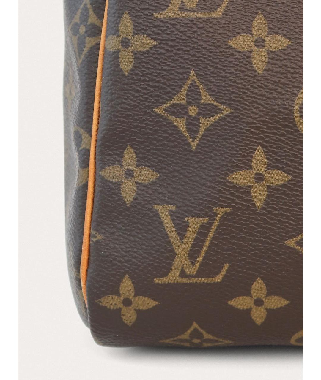 LOUIS VUITTON Коричневая кожаная сумка с короткими ручками, фото 5