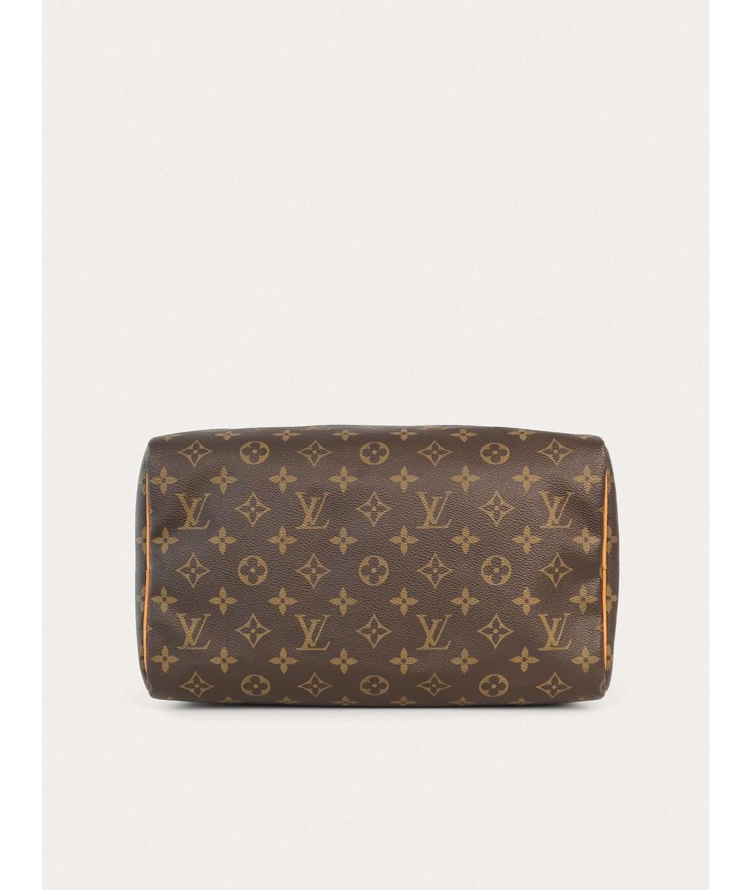 LOUIS VUITTON Коричневая кожаная сумка с короткими ручками, фото 4