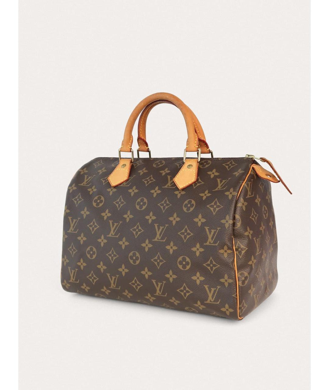 LOUIS VUITTON Коричневая кожаная сумка с короткими ручками, фото 2