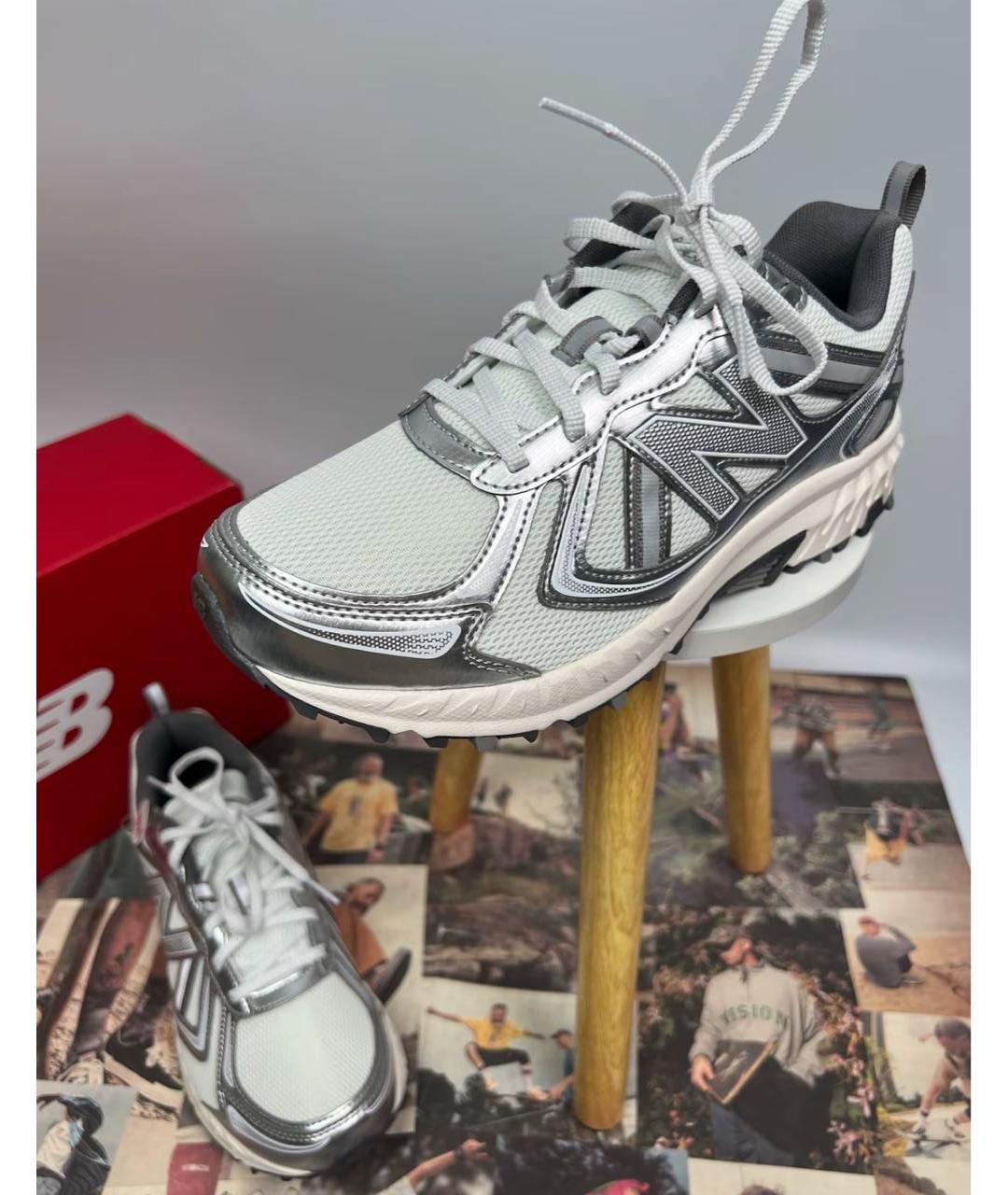 NEW BALANCE Серебряные текстильные низкие кроссовки / кеды, фото 8