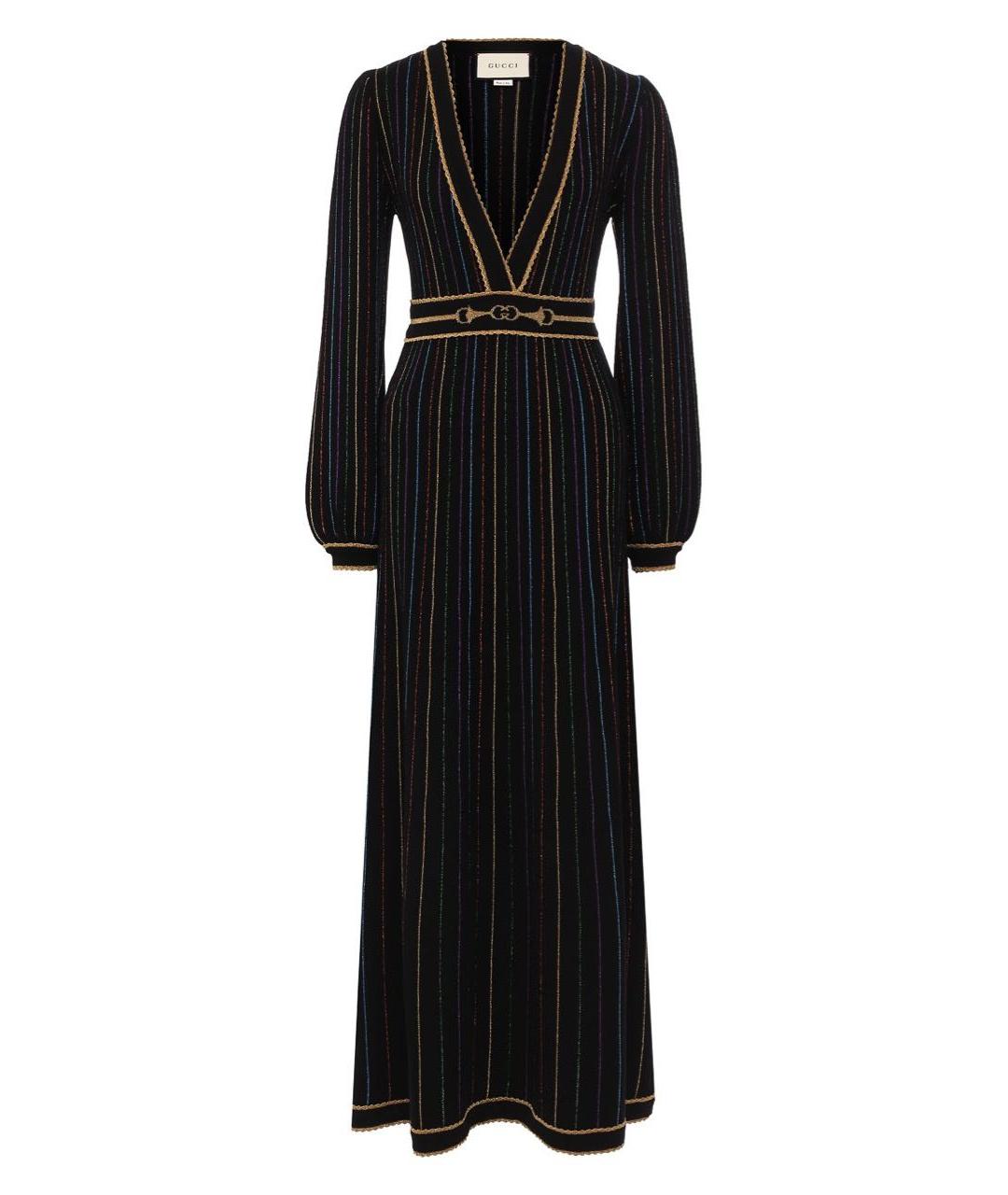 GUCCI Черное шерстяное коктейльное платье, фото 1