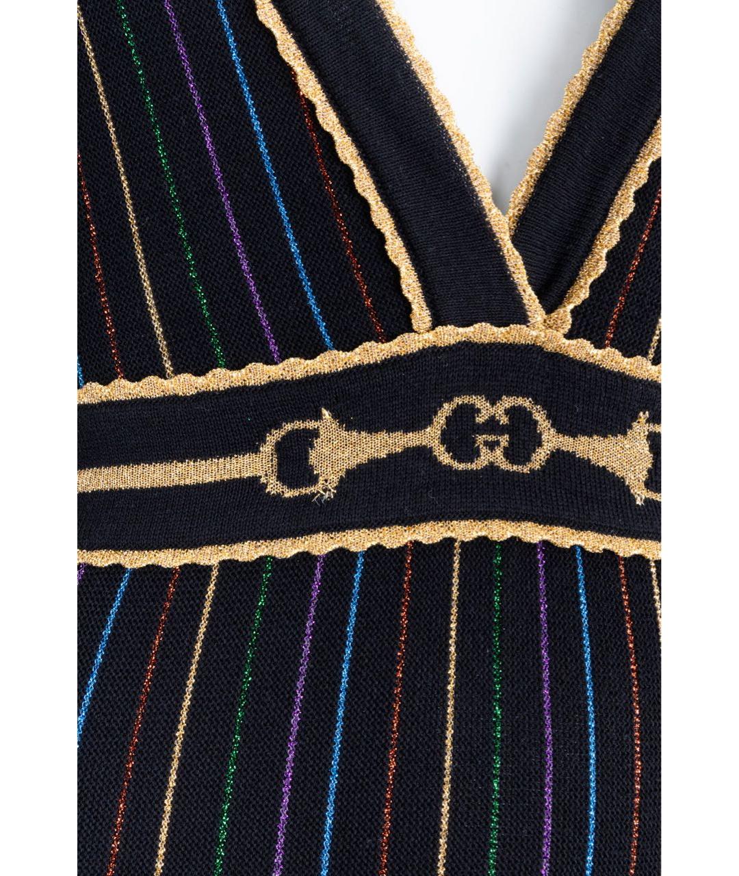 GUCCI Черное шерстяное коктейльное платье, фото 3