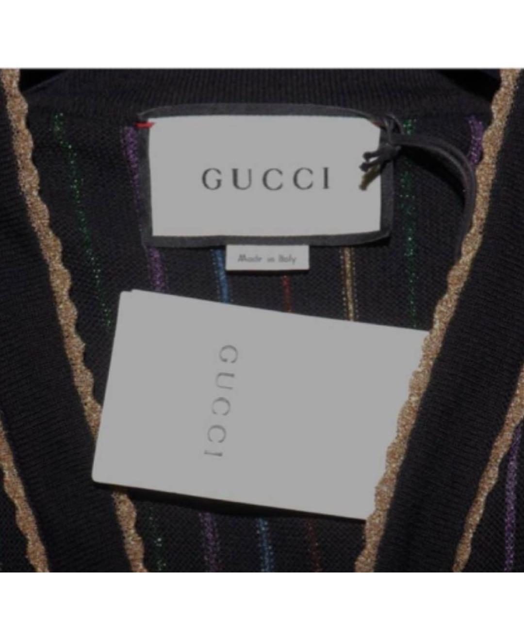 GUCCI Черное шерстяное коктейльное платье, фото 5