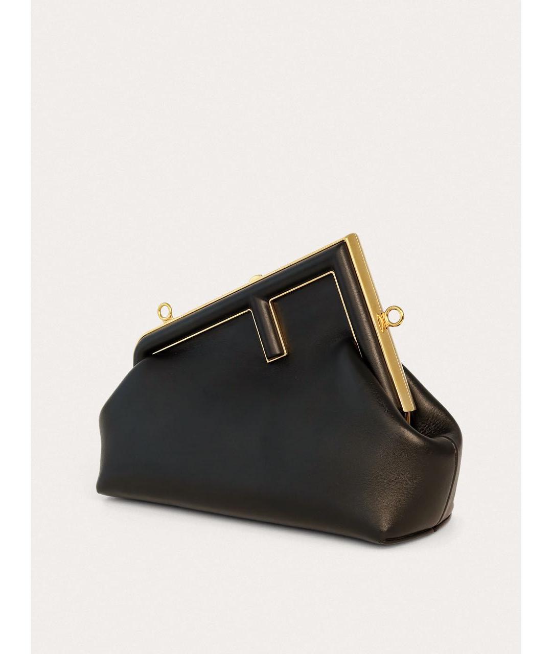 FENDI Черная кожаная сумка через плечо, фото 2