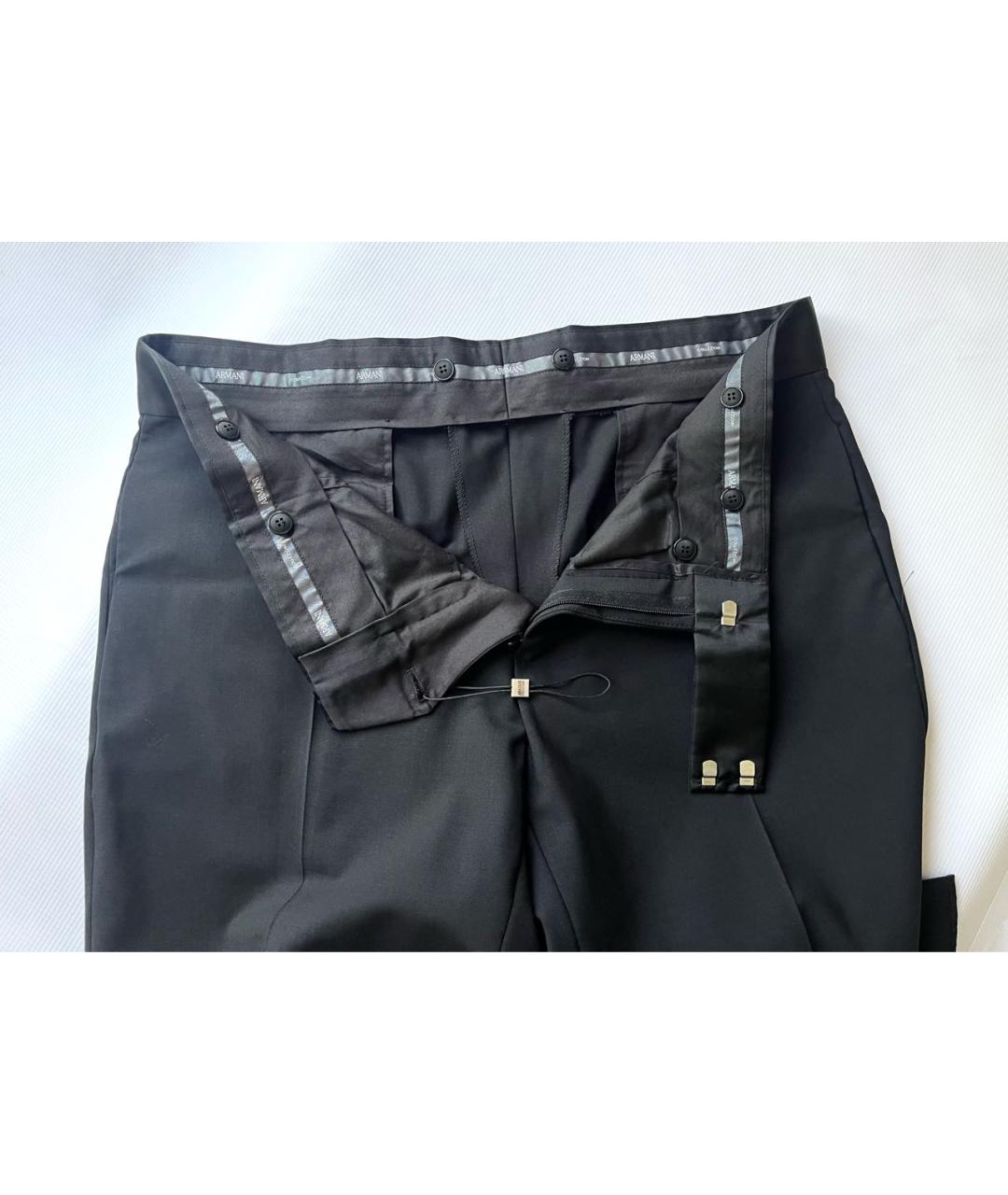 ARMANI COLLEZIONI Черные шерстяные классические брюки, фото 5