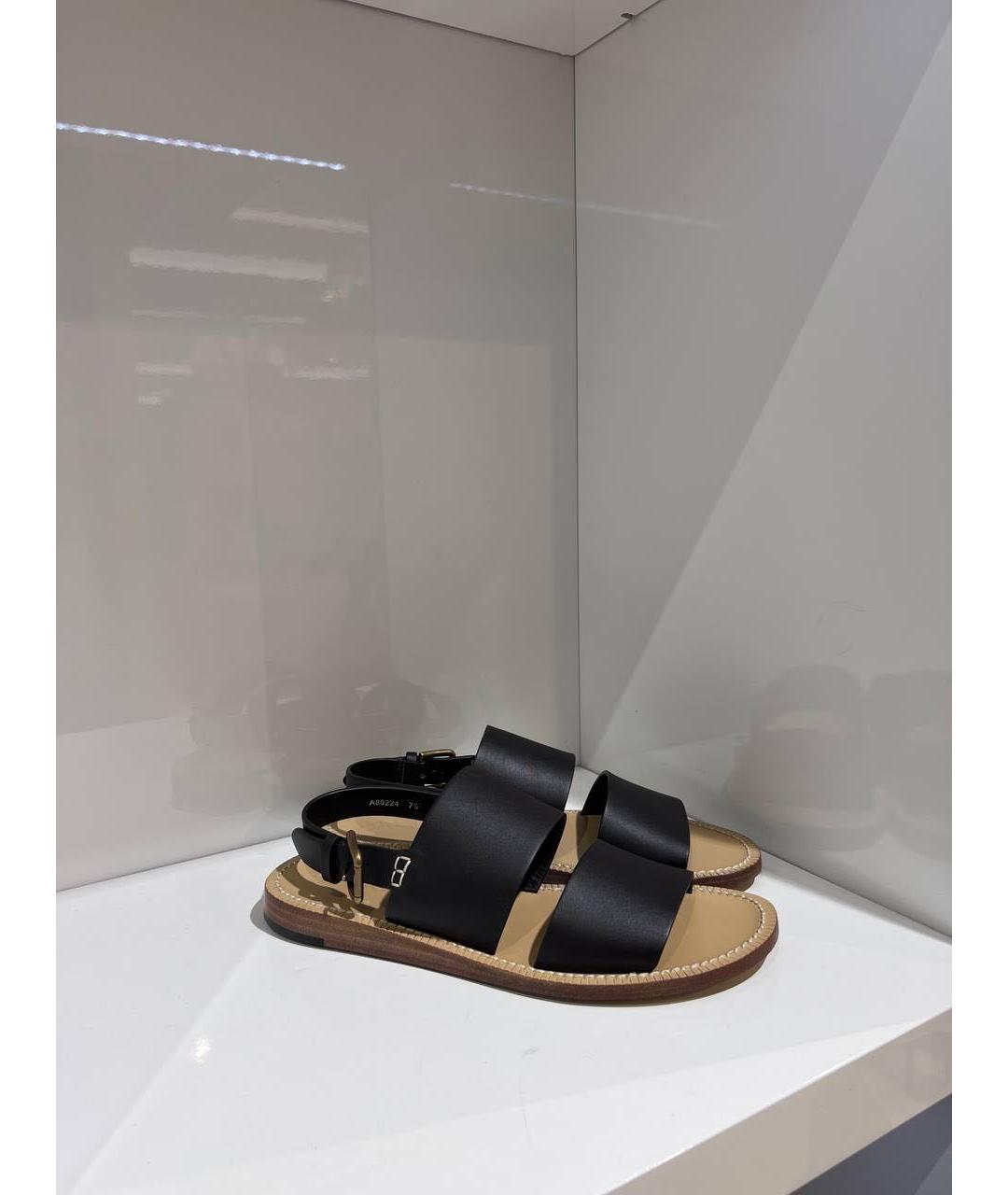 DOLCE&GABBANA Черные кожаные сандалии, фото 4