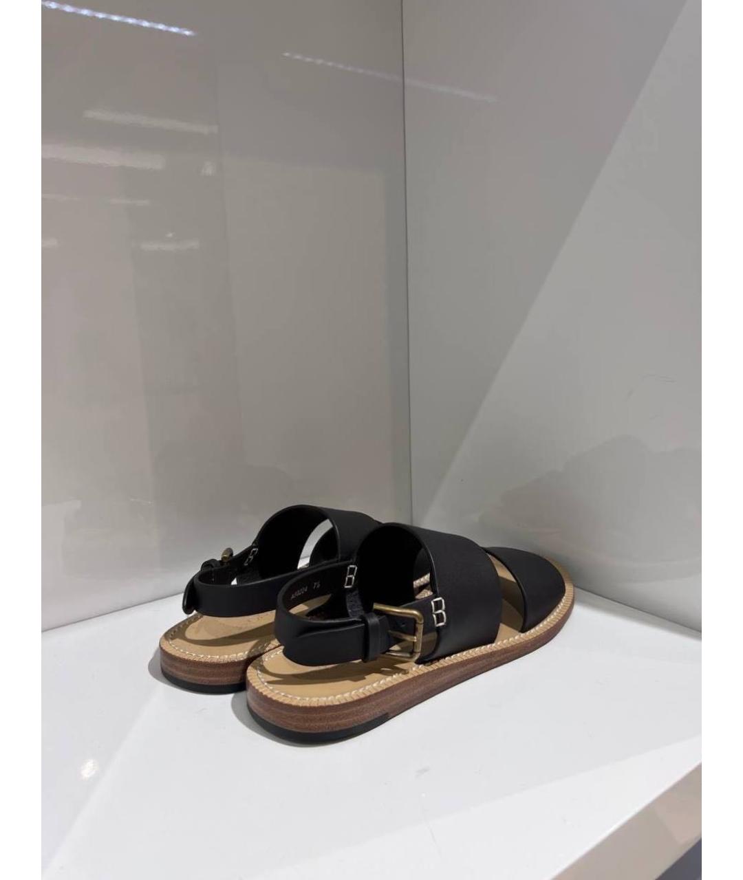 DOLCE&GABBANA Черные кожаные сандалии, фото 3