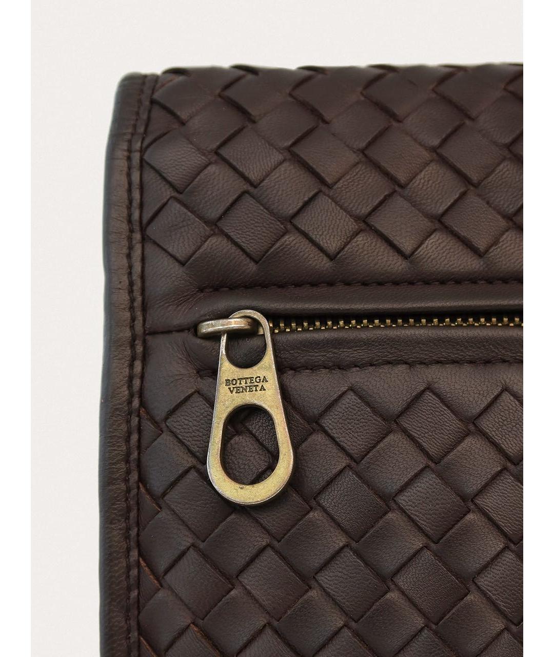 BOTTEGA VENETA Коричневый кожаный портфель, фото 7