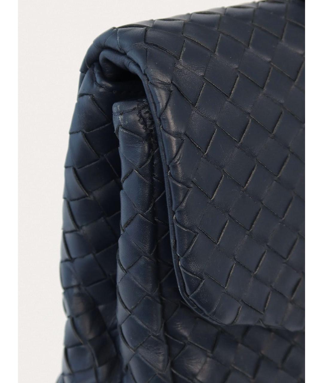 BOTTEGA VENETA Темно-синий кожаный портфель, фото 8