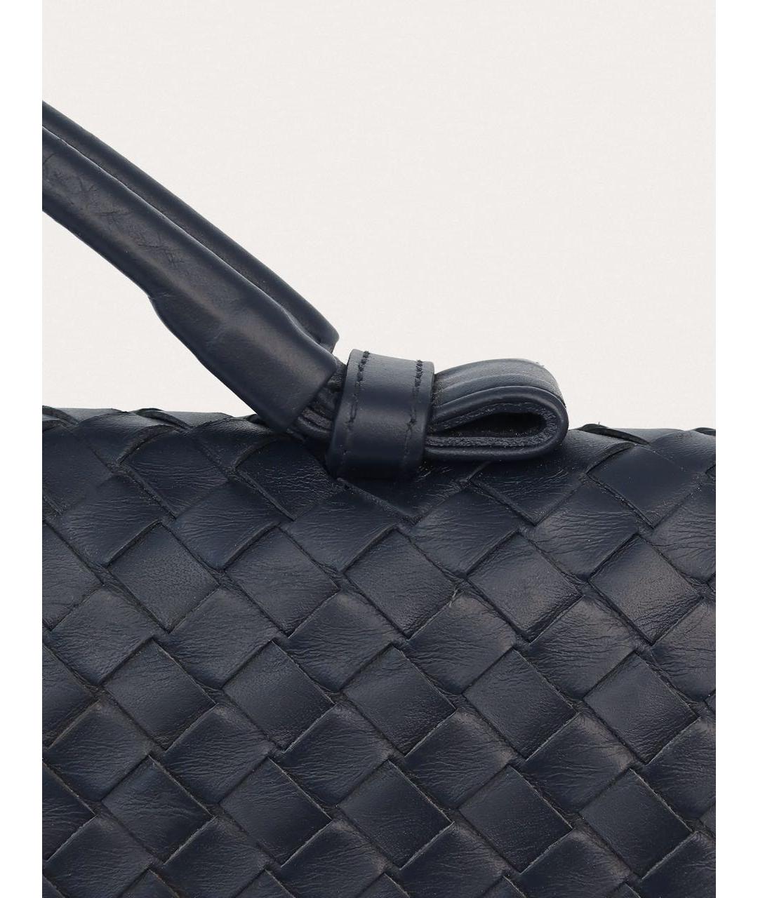 BOTTEGA VENETA Темно-синий кожаный портфель, фото 6